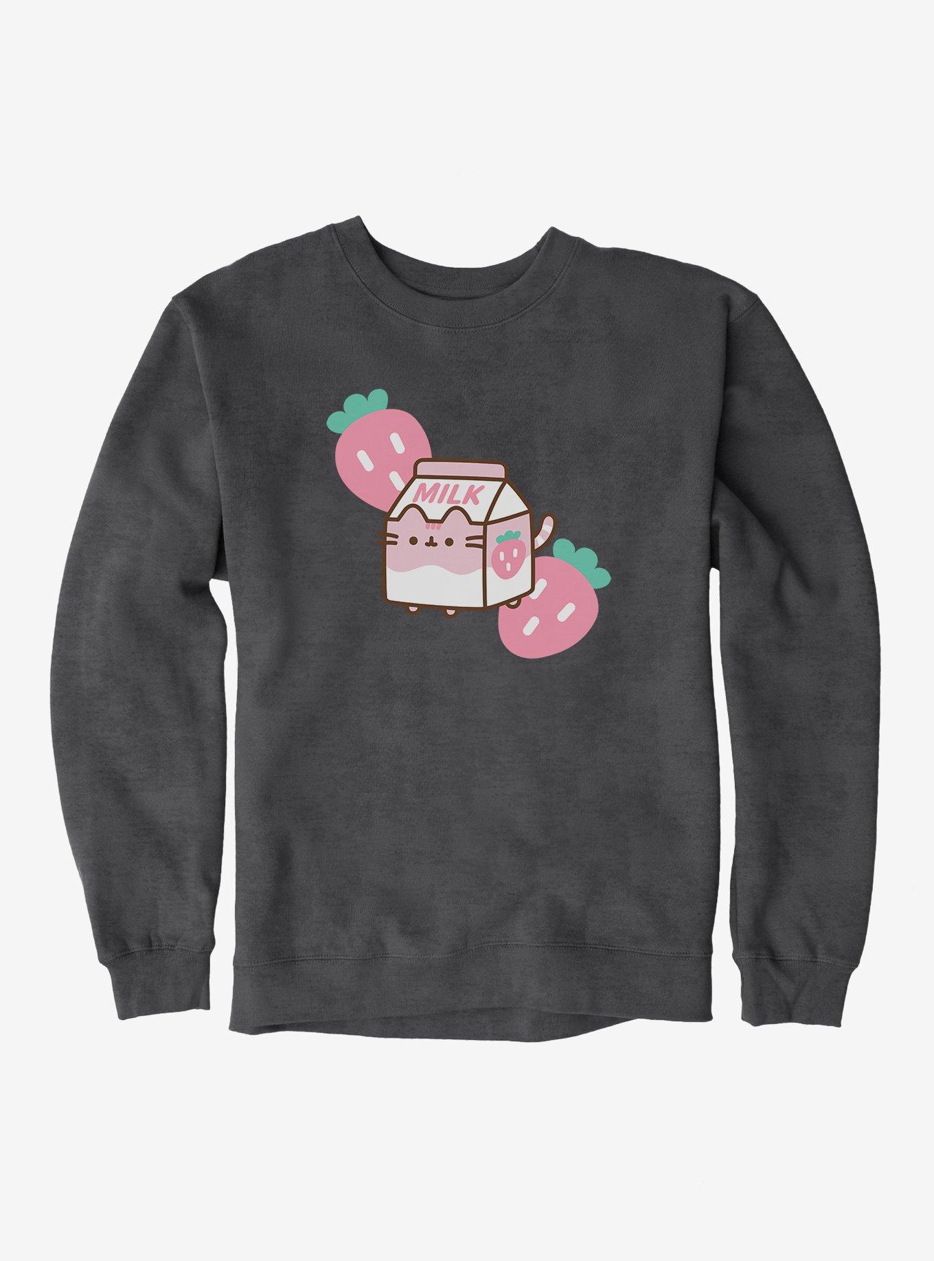 Pusheen Sips Strawberry Milk Sweatshirt, , hi-res