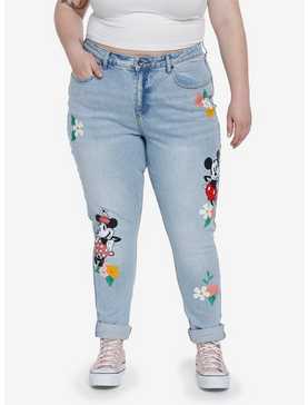 Disney Mickey Mouse Floral Mom Jeans Plus Size, , hi-res
