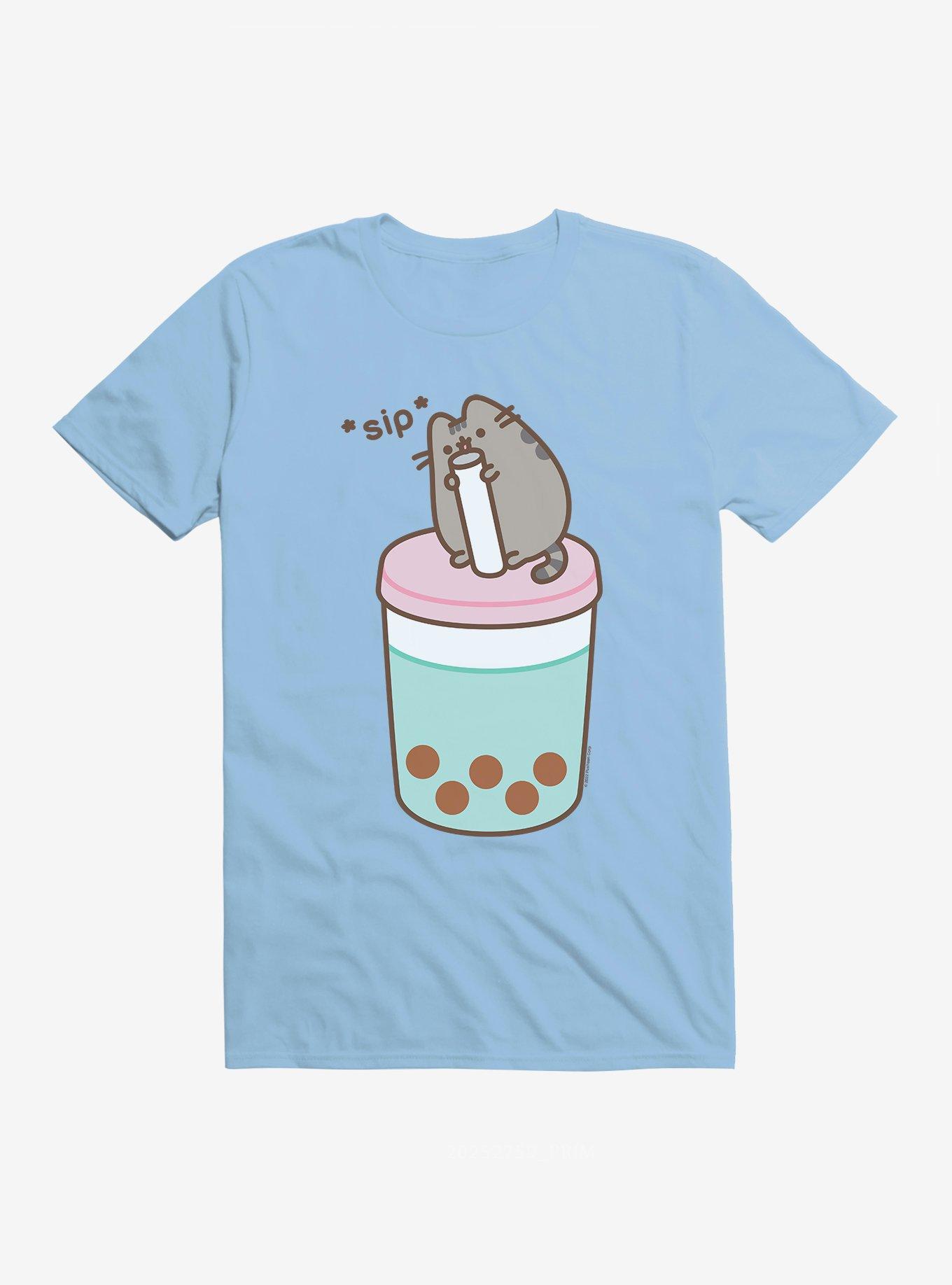 Pusheen Sips Boba Tea T-Shirt, , hi-res