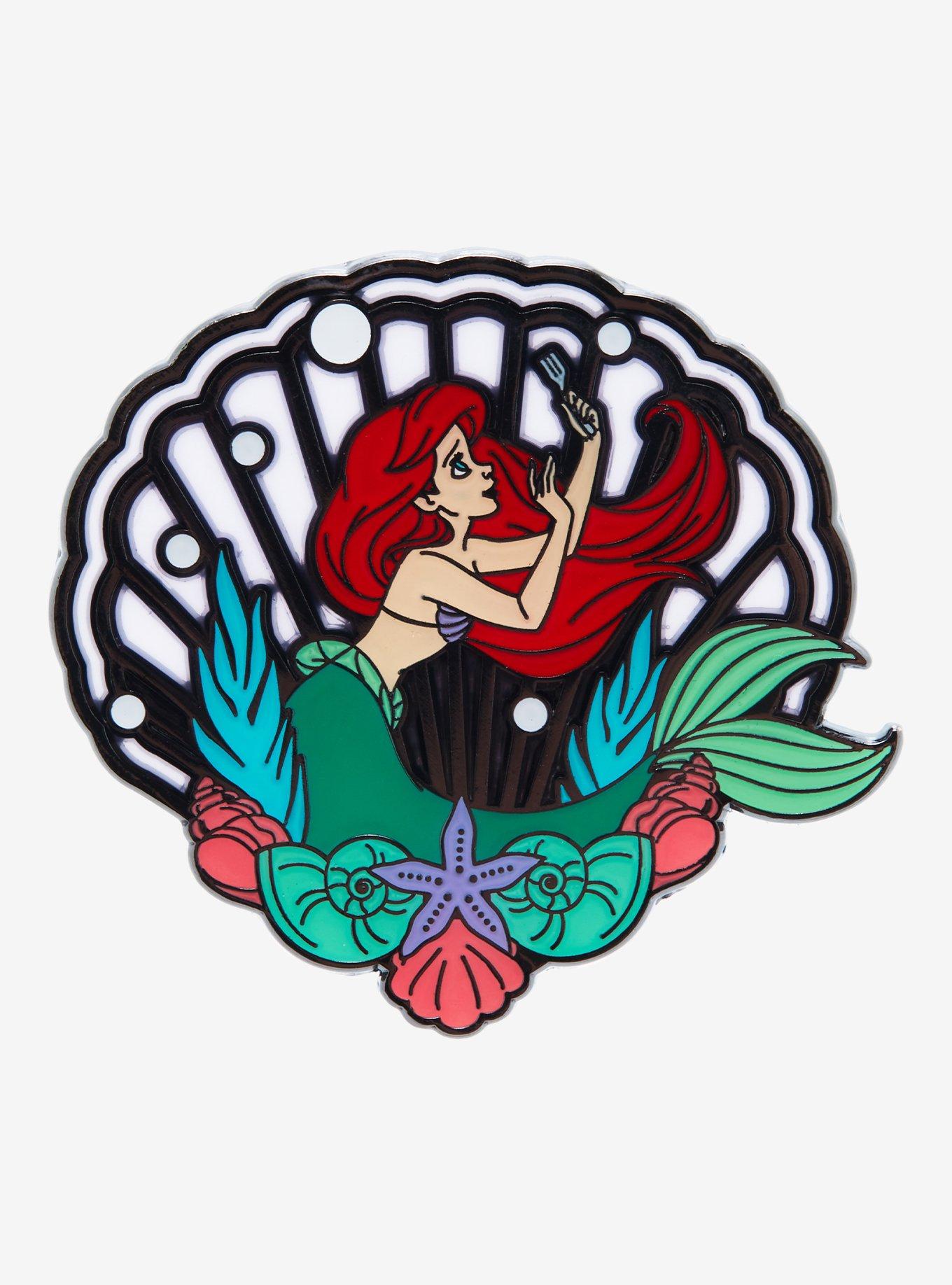 Loungefly Disney The Little Mermaid Clear Shell Enamel Pin, , hi-res