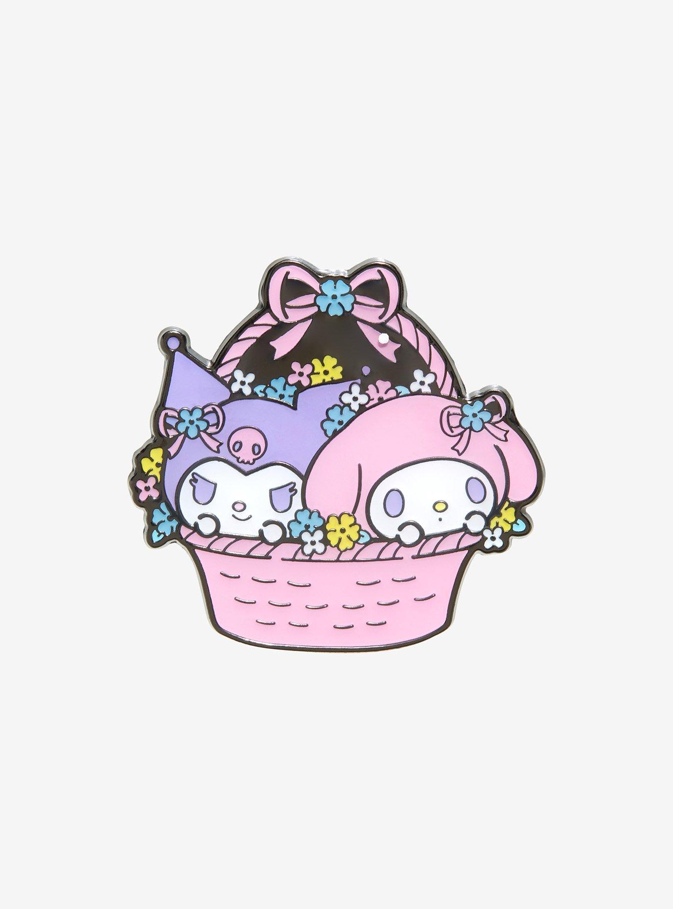 My Melody & Kuromi Pastel Basket Enamel Pin, , hi-res