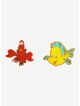 Loungefly Disney The Little Mermaid Flounder & Sebastian Enamel Pin Set, , hi-res