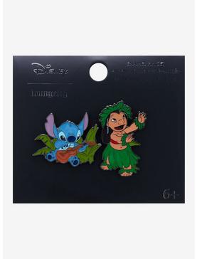 Plus Size Loungefly Disney Lilo & Stitch Duo Luau Enamel Pin Set, , hi-res