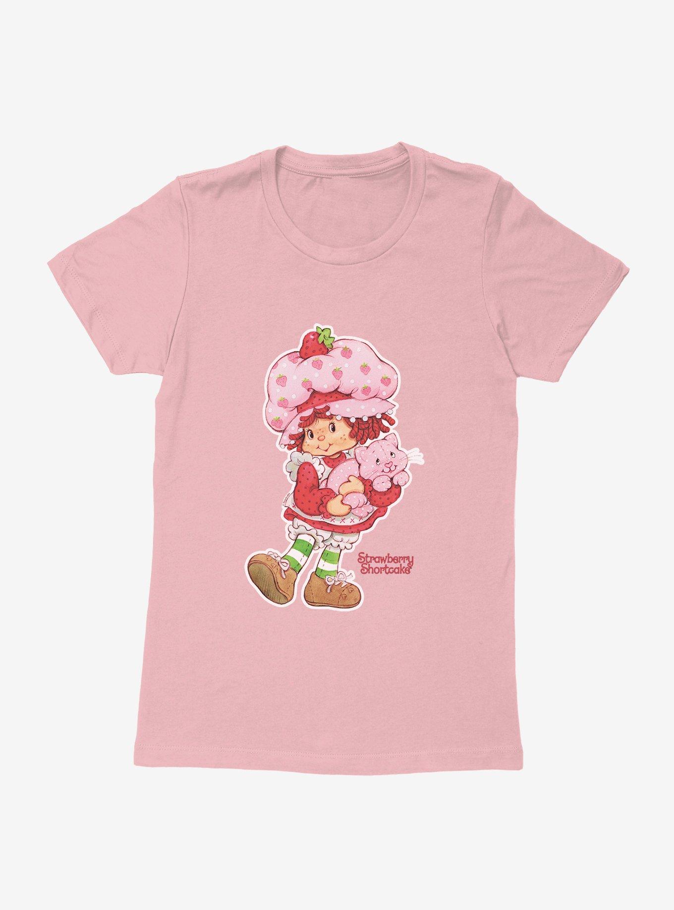 Strawberry Shortcake And Custard Kitty Womens T-Shirt, LIGHT PINK, hi-res