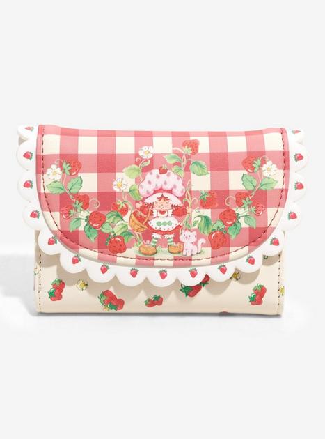 Chain Handle Strawberry-Print Vanity Pouch - Light Pink