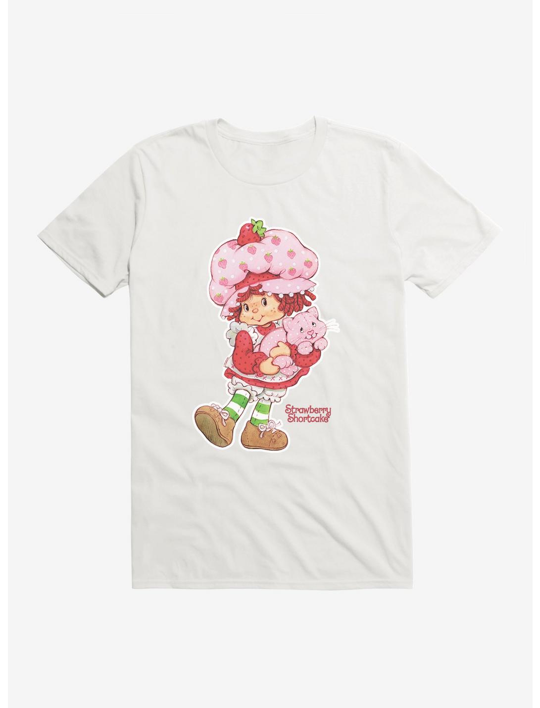 Strawberry Shortcake And Custard Kitty T-Shirt, WHITE, hi-res