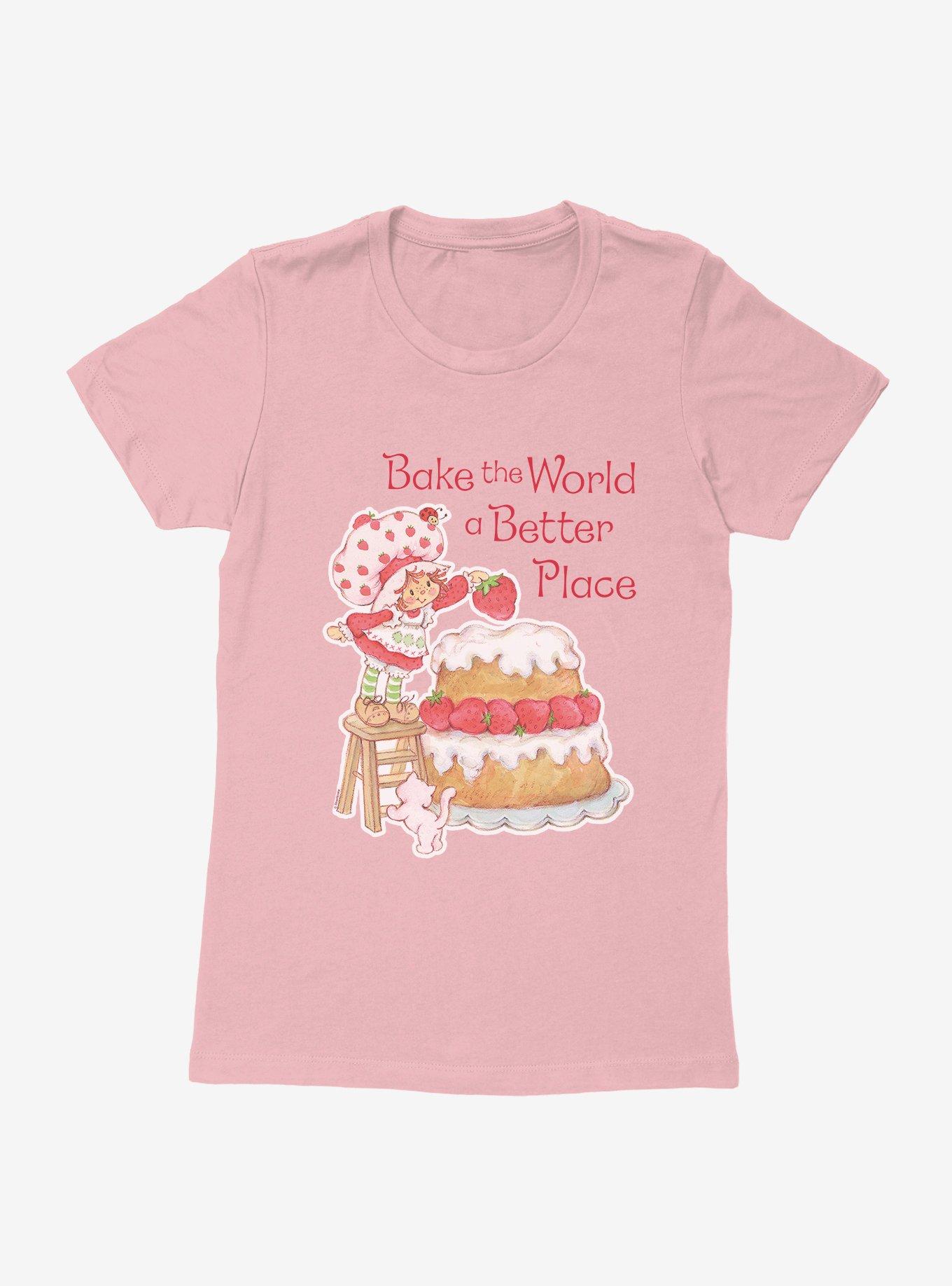 Strawberry Shortcake Bake The World A Better Place Womens T-Shirt, LIGHT PINK, hi-res