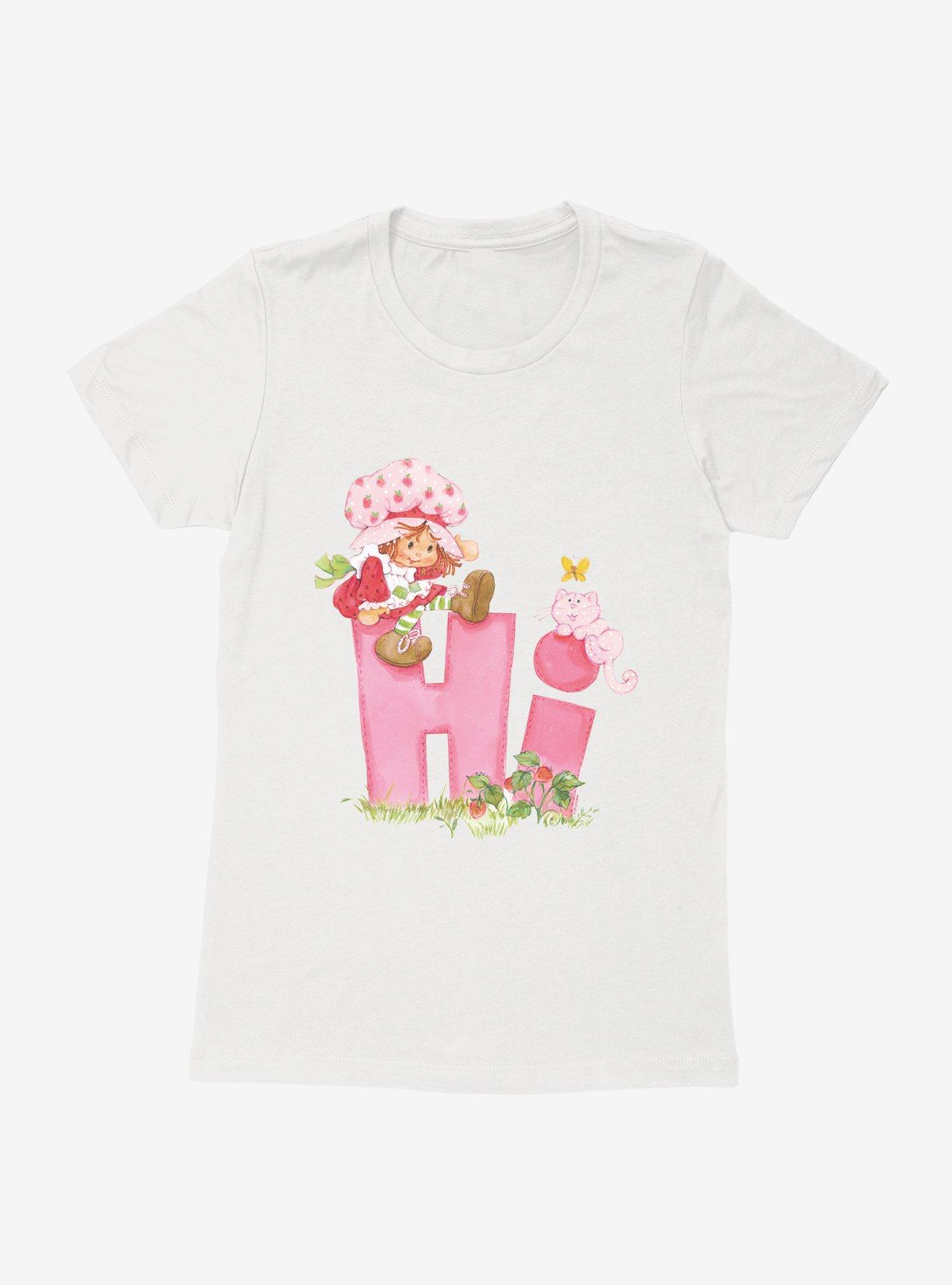 Strawberry Shortcake Hi Greeting Womens T-Shirt, WHITE, hi-res