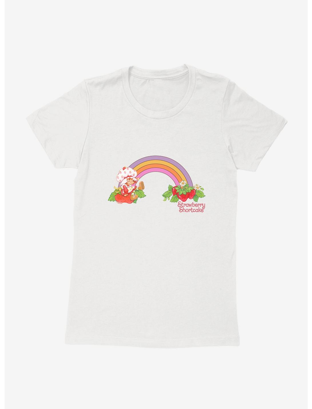 Strawberry Shortcake Strawberry Retro Rainbow Womens T-Shirt, WHITE, hi-res