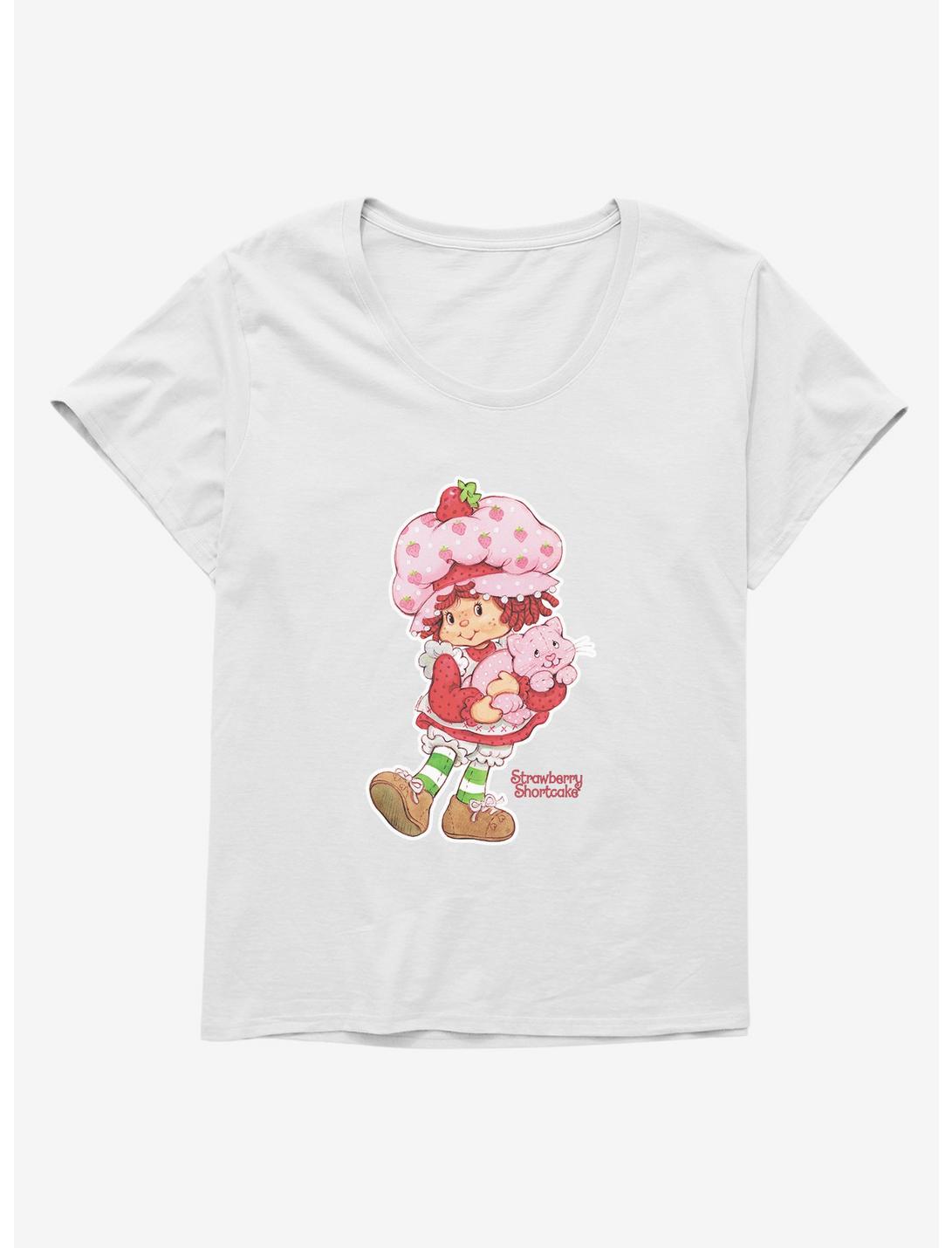Strawberry Shortcake And Custard Kitty Womens T-Shirt Plus Size, WHITE, hi-res