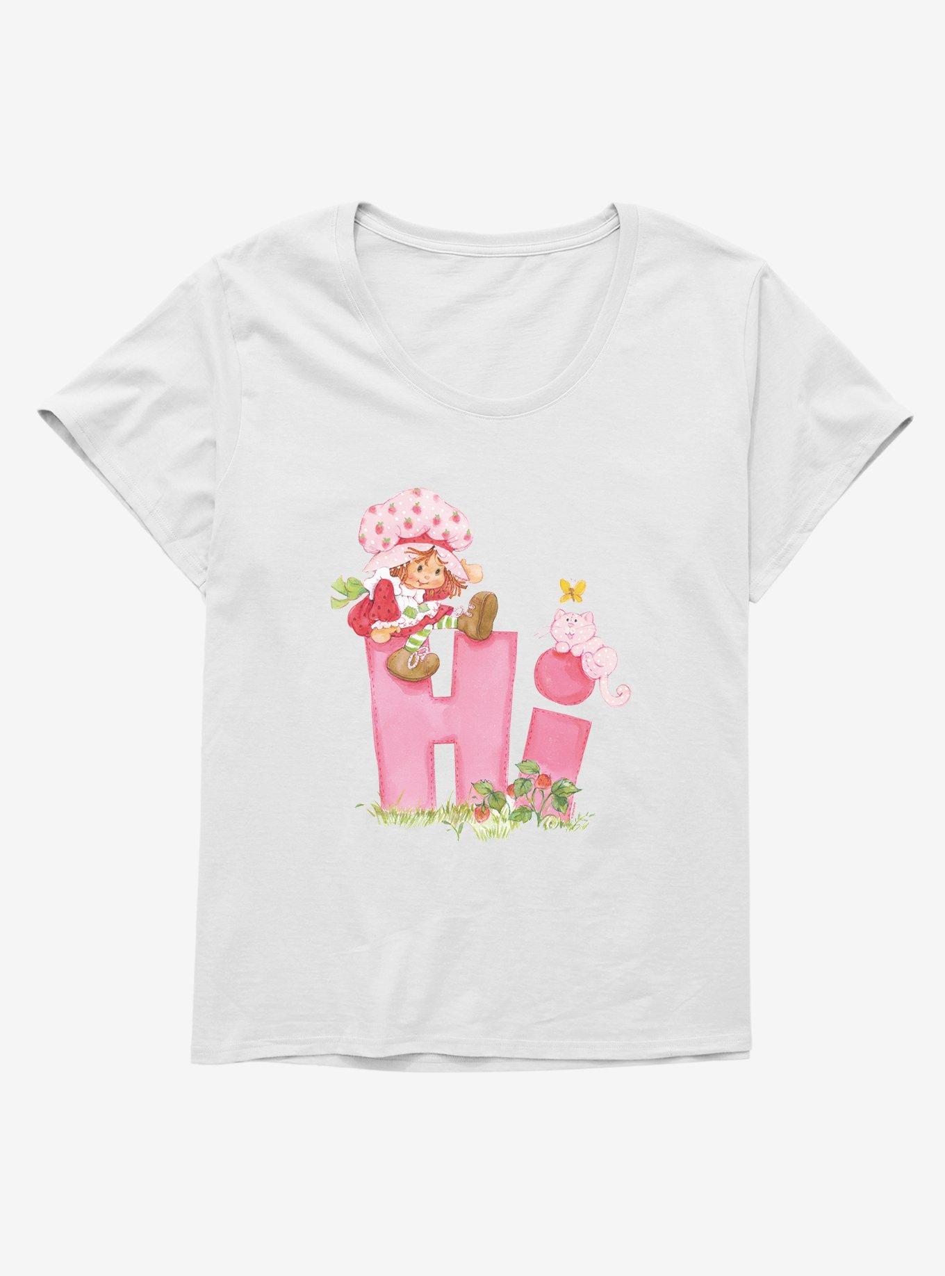 Strawberry Shortcake Hi Greeting Womens T-Shirt Plus Size, WHITE, hi-res