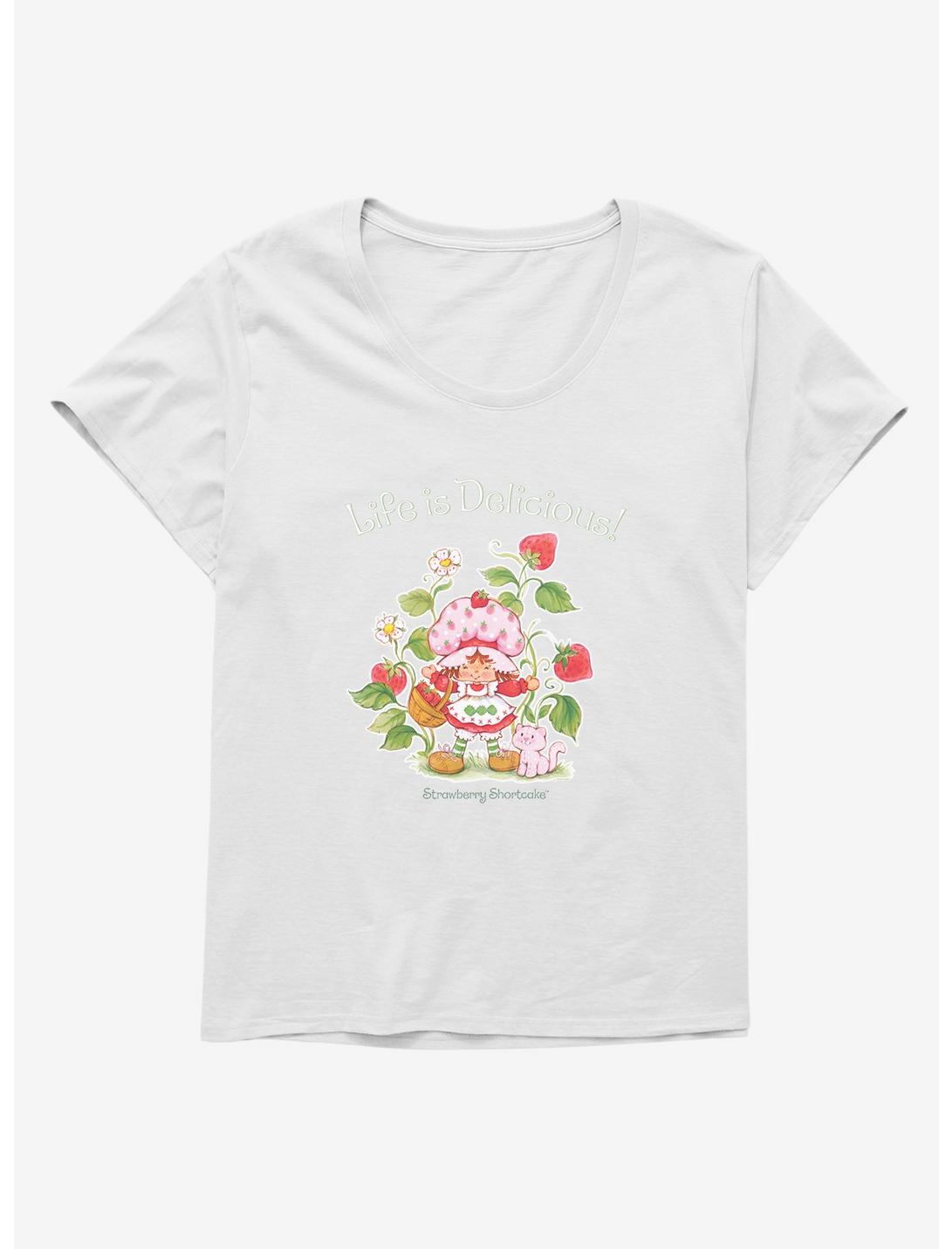 Strawberry Shortcake Life Is Delicious! Womens T-Shirt Plus Size, WHITE, hi-res