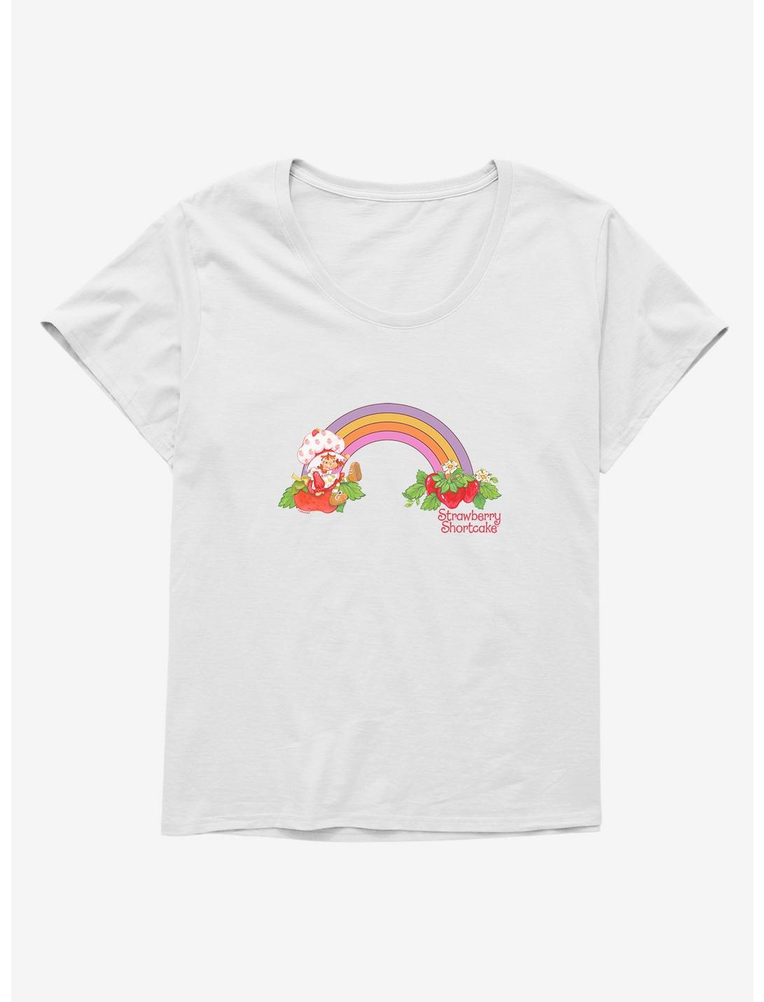 Strawberry Shortcake Strawberry Retro Rainbow Womens T-Shirt Plus Size, WHITE, hi-res