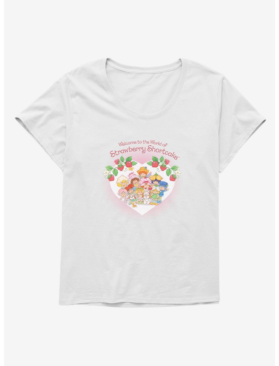 Strawberry Shortcake Welcome World Womens T-Shirt Plus Size, WHITE, hi-res