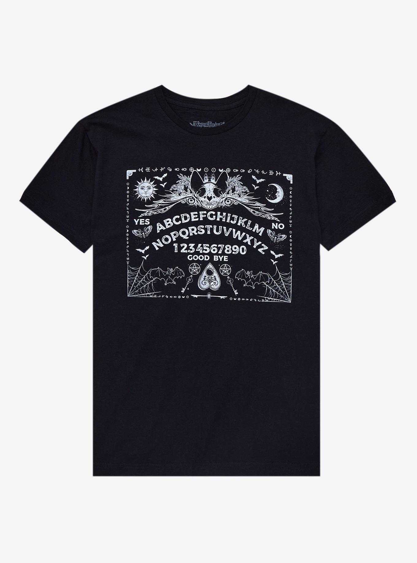 Vampire Freaks Cat Skull Spirit Board T-Shirt, BLACK, hi-res