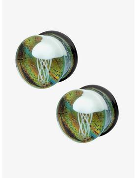 Plus Size Glass Jelly Fish Plugs 2 Pack, , hi-res