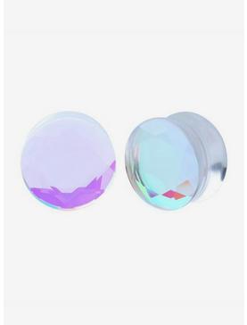 Glass Iridescent Faceted Plug 2 Pack, , hi-res