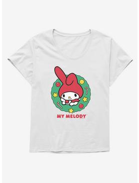 My Melody Happy Holidays Christmas Wreath Girls T-Shirt Plus Size, , hi-res