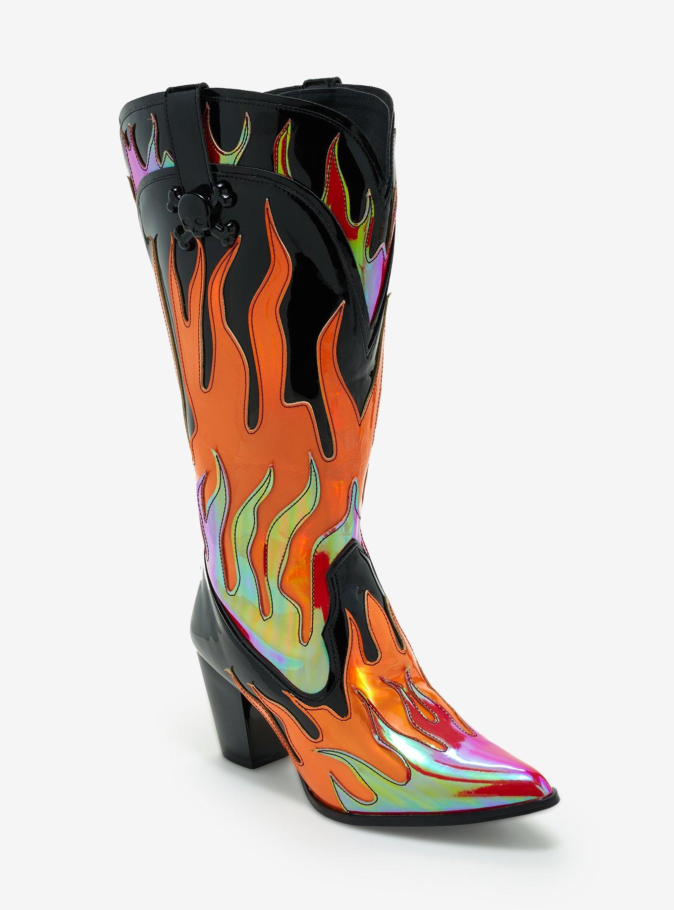YRU Flame Space Cowgirl Boots Hot Topic | lupon.gov.ph