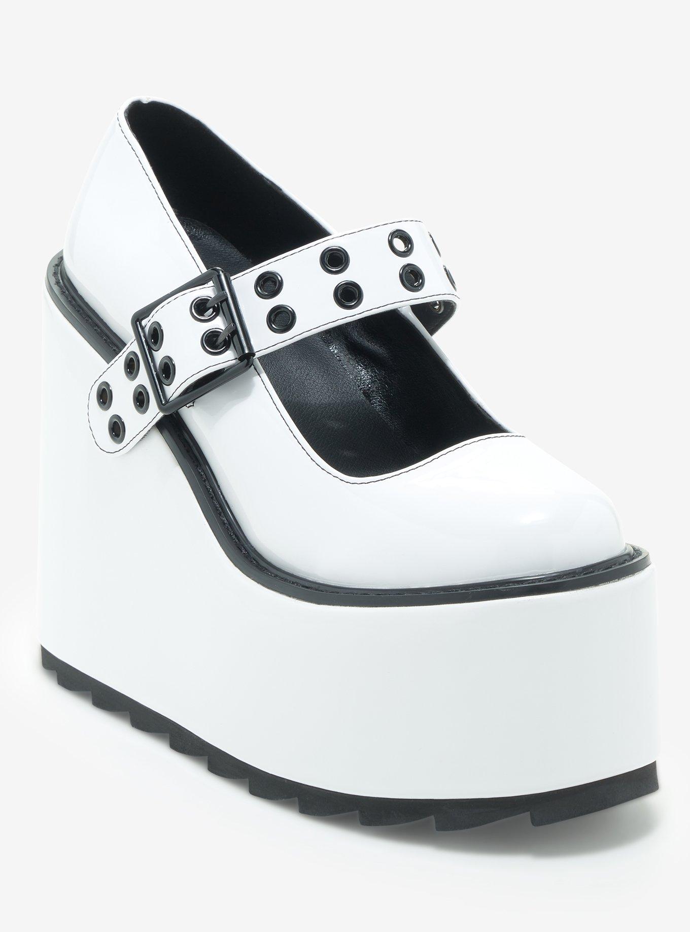 White Multi-Strap Platform Mary Janes