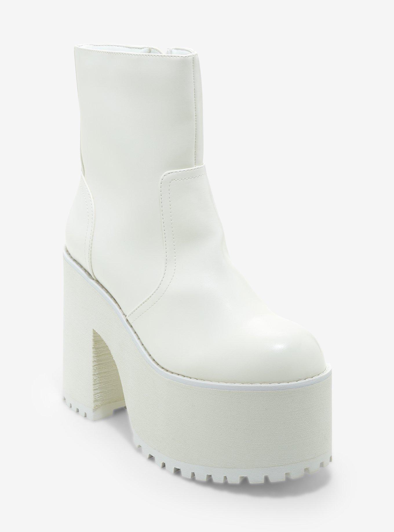 YRU White Krush Platform Boots | Hot Topic