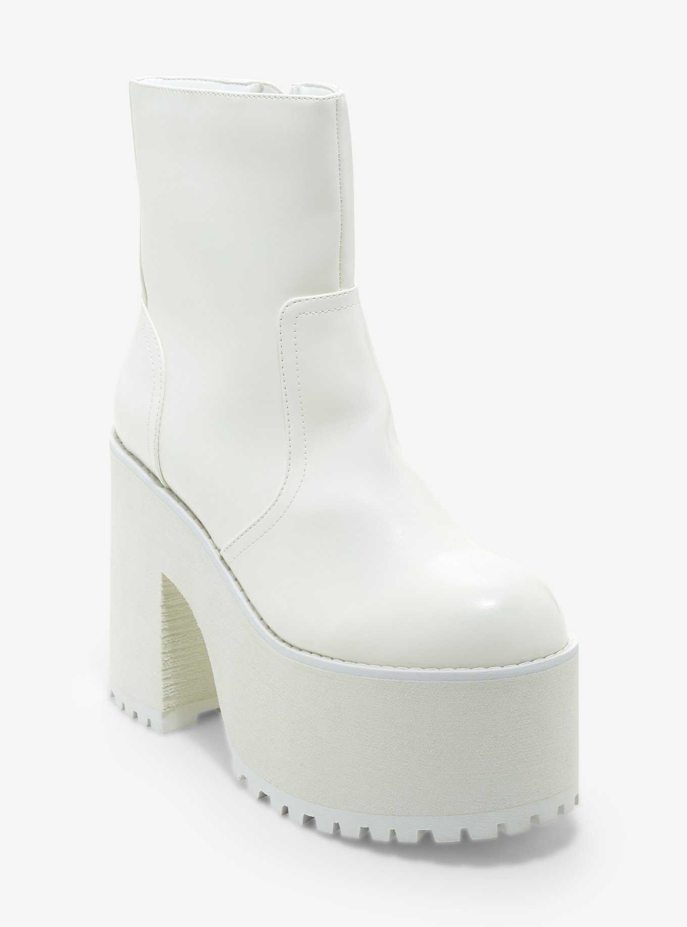 YRU White Krush Platform Boots, , hi-res