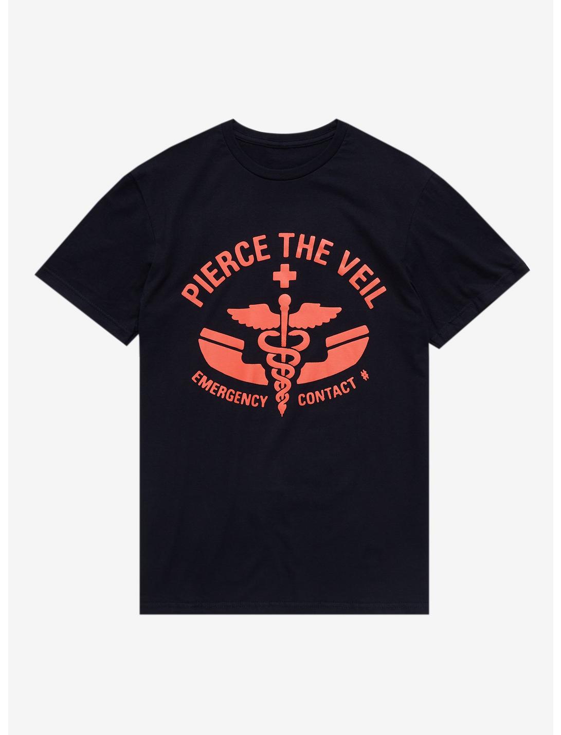Pierce The Veil Emergency Contact T-Shirt, BLACK, hi-res