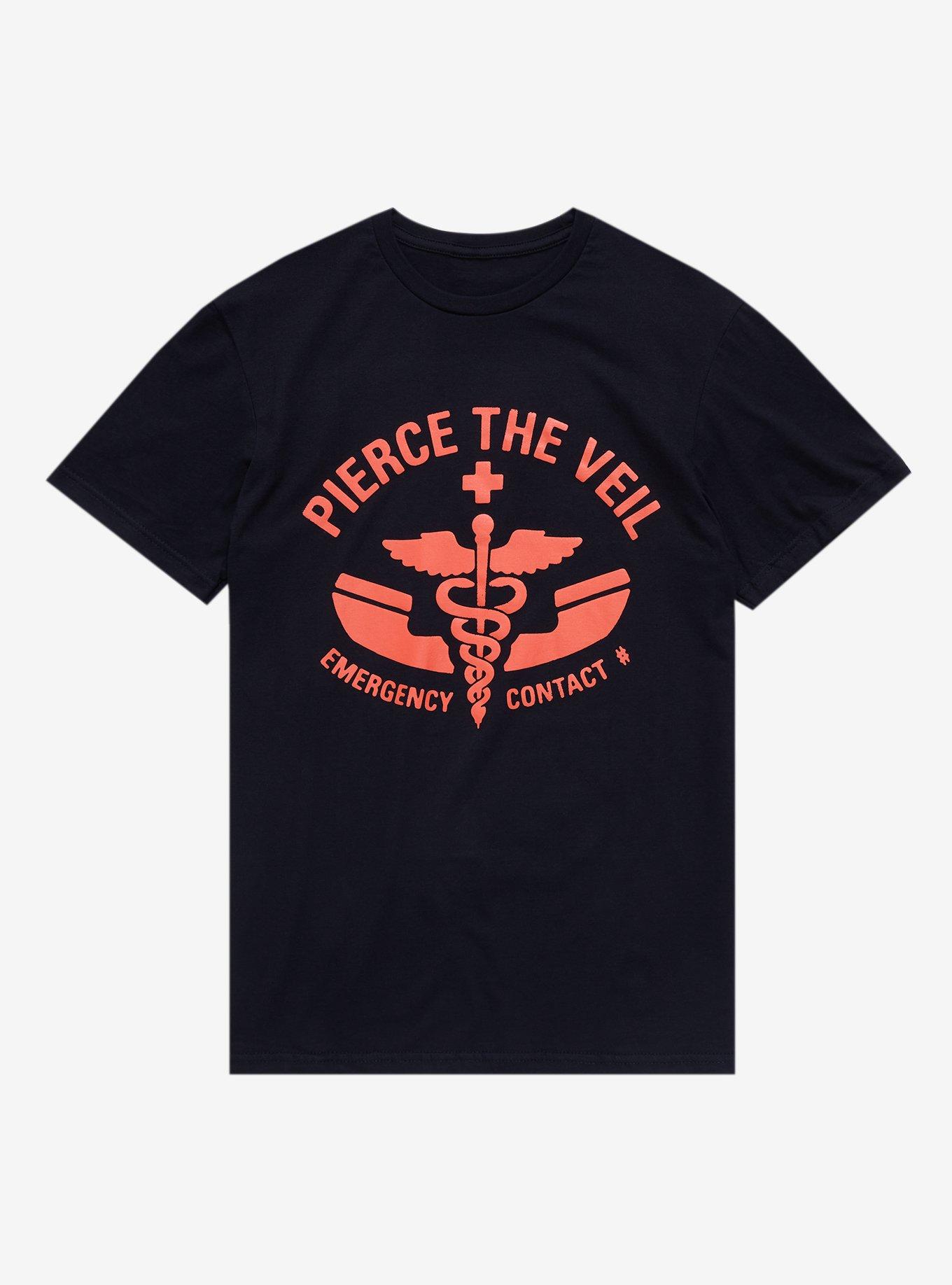 Pierce The Veil Emergency Contact T-Shirt, BLACK, hi-res