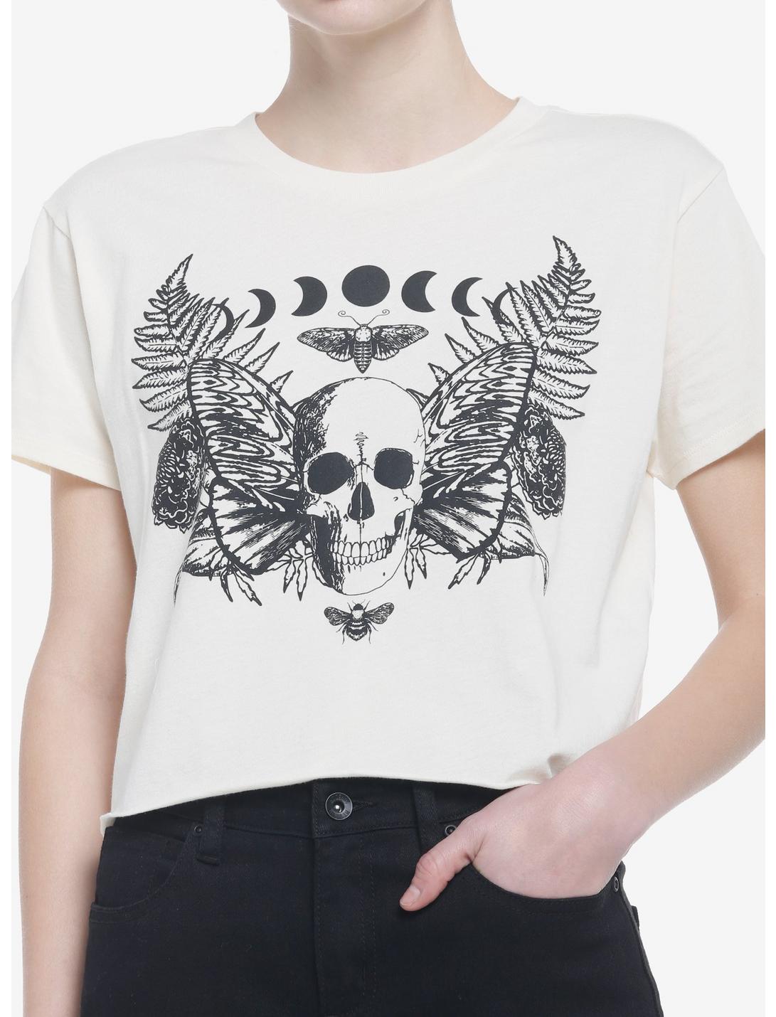 Moth Skeleton Celestial Girls Crop T-Shirt, MULTI, hi-res