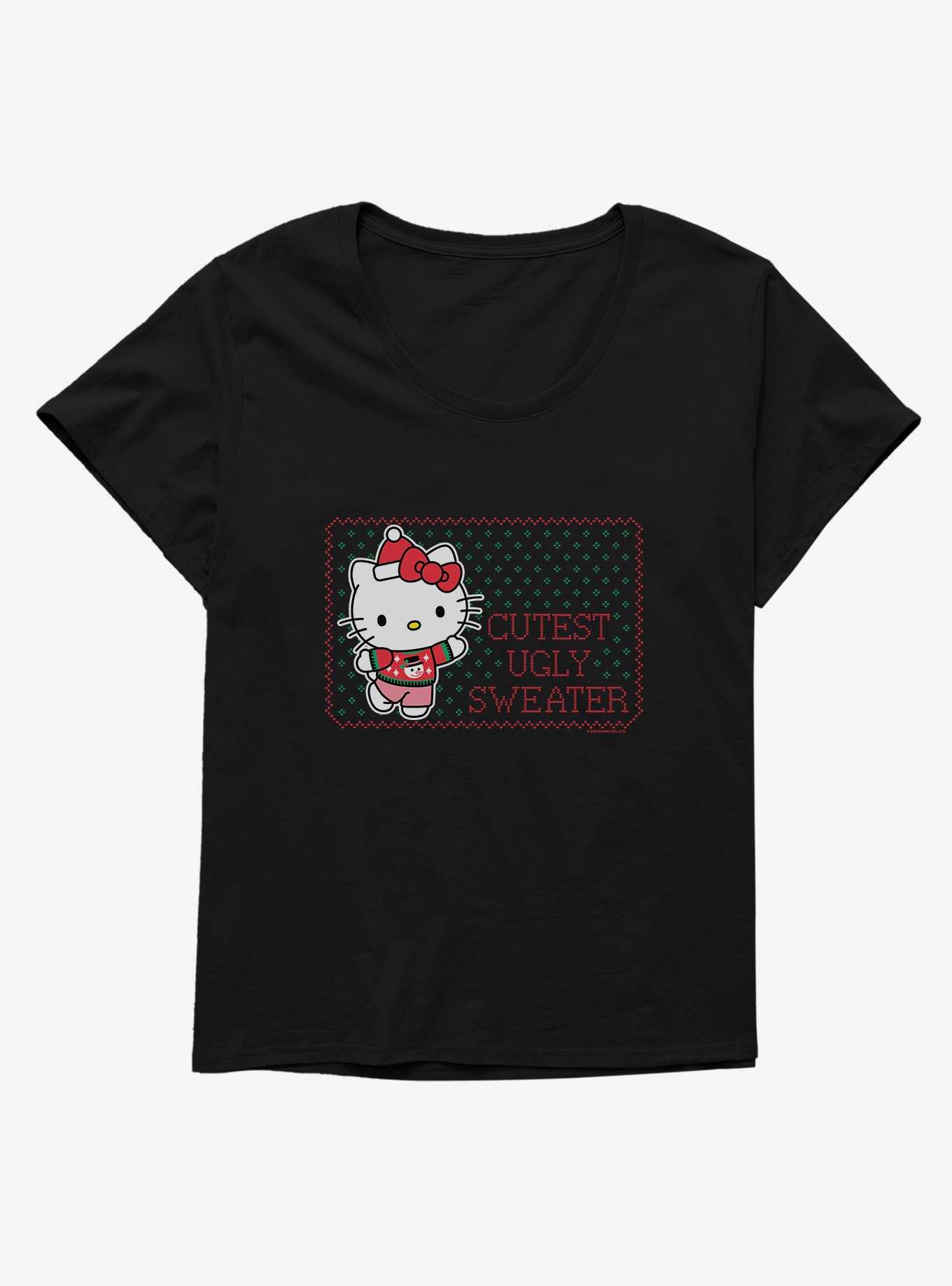 Hello Kitty Cutest Ugly Christmas Girls T-Shirt Plus Size, , hi-res