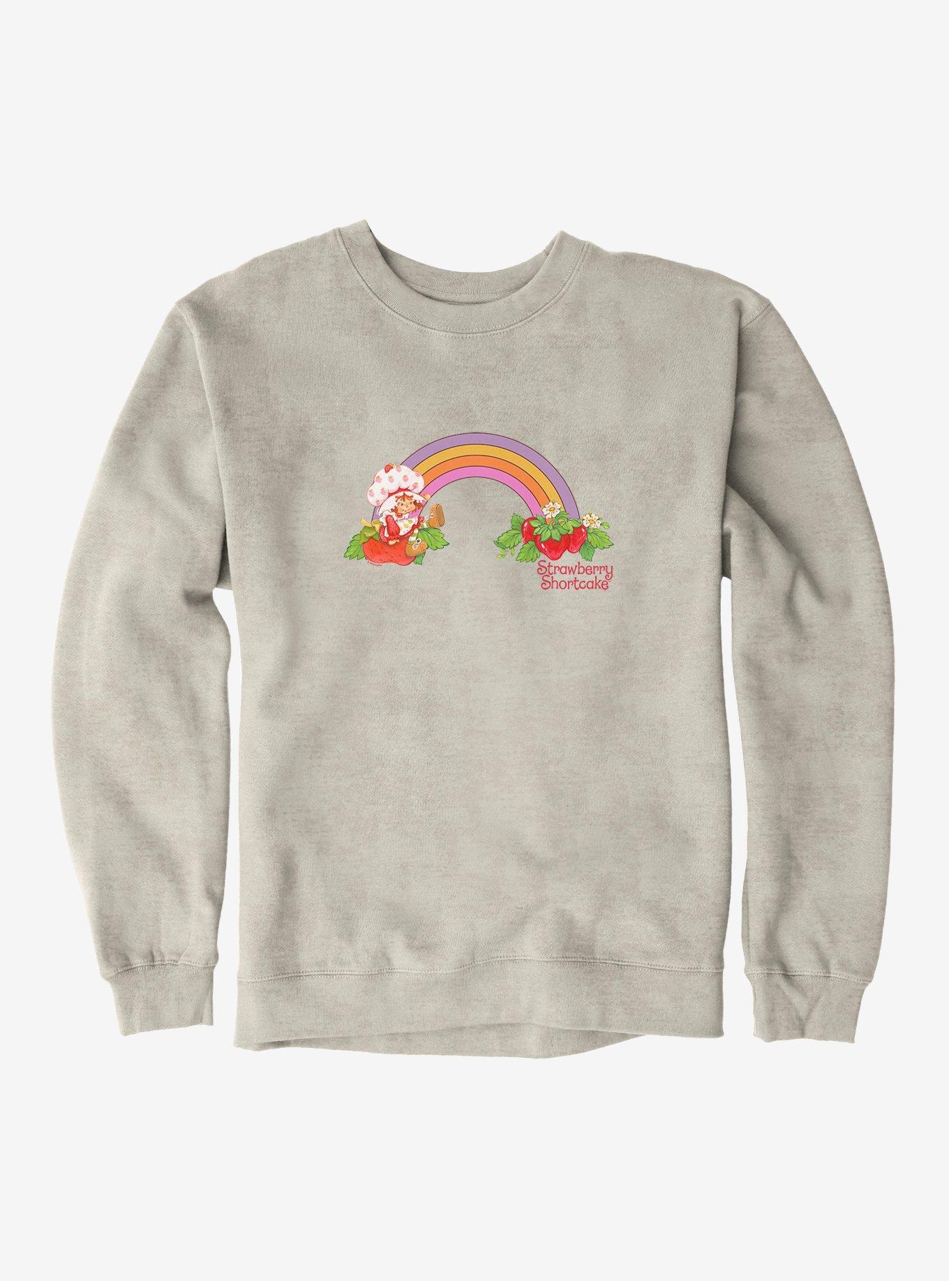 Strawberry Shortcake Strawberry Retro Rainbow Sweatshirt, OATMEAL HEATHER, hi-res