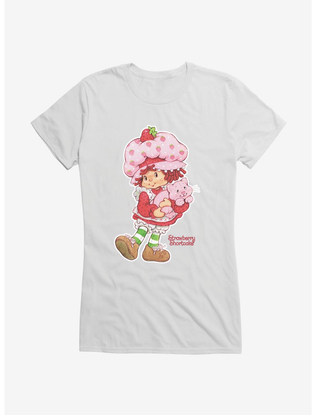 Strawberry Shortcake And Custard Kitty Girls T-Shirt, WHITE, hi-res