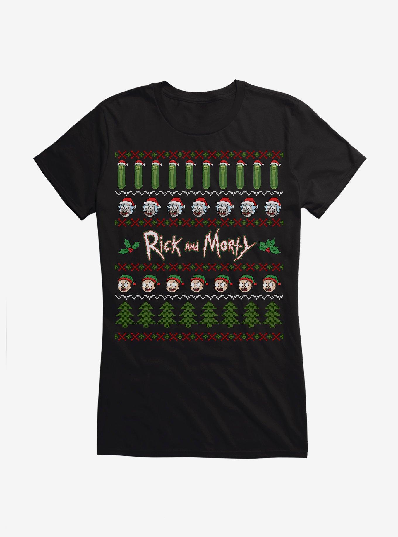 Rick And Morty Pickle Rickmas Sweater Girls T-Shirt, , hi-res