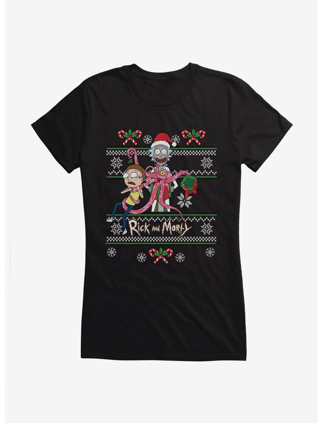 Rick And Morty Ugly Christmas Sweater Girls T-Shirt, , hi-res