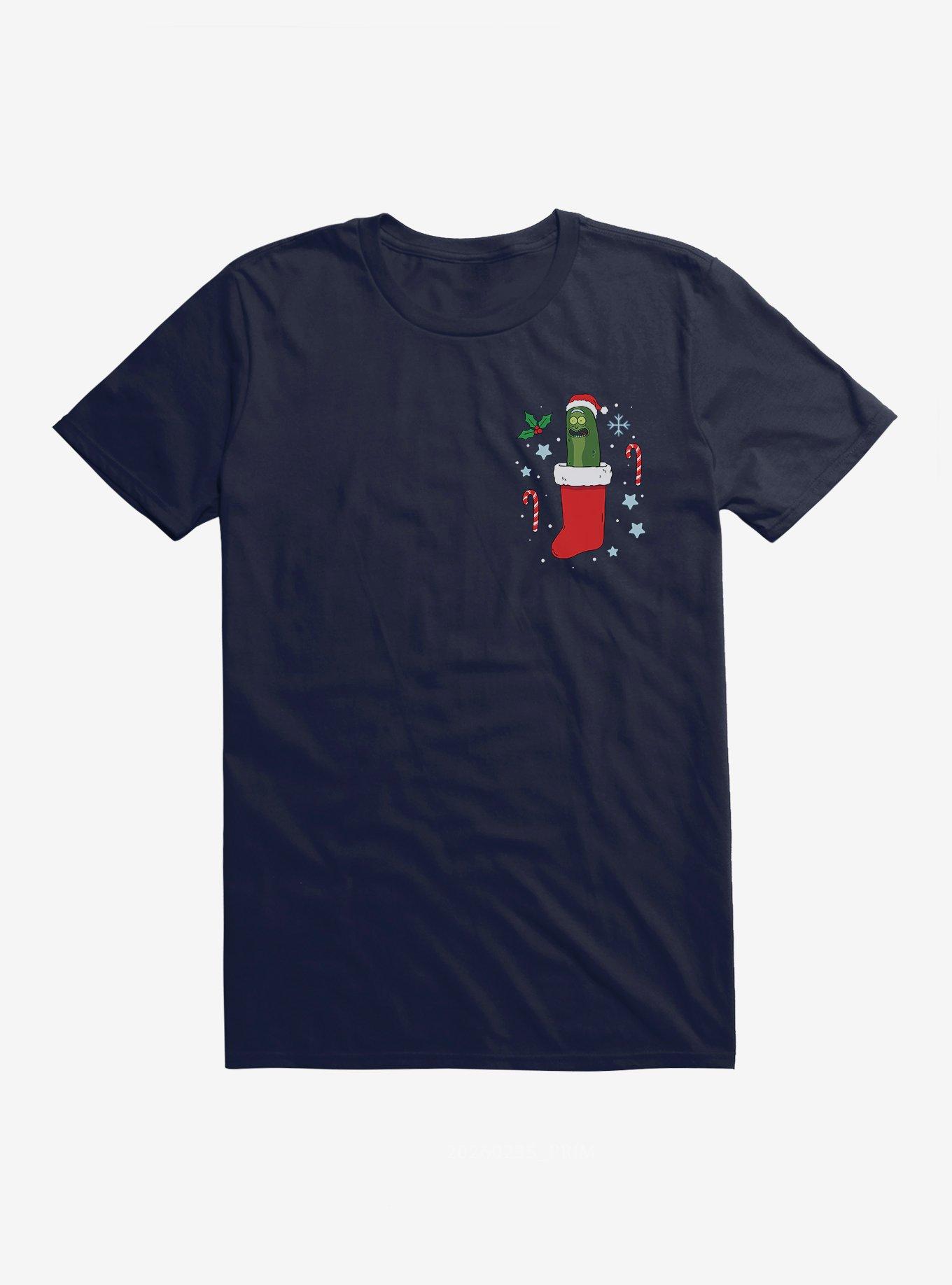 Rick And Morty Pickle Stocking Pocket T-Shirt