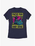 WWE Macho Man Randy Savage Ugly Christmas Womens T-Shirt, NAVY, hi-res