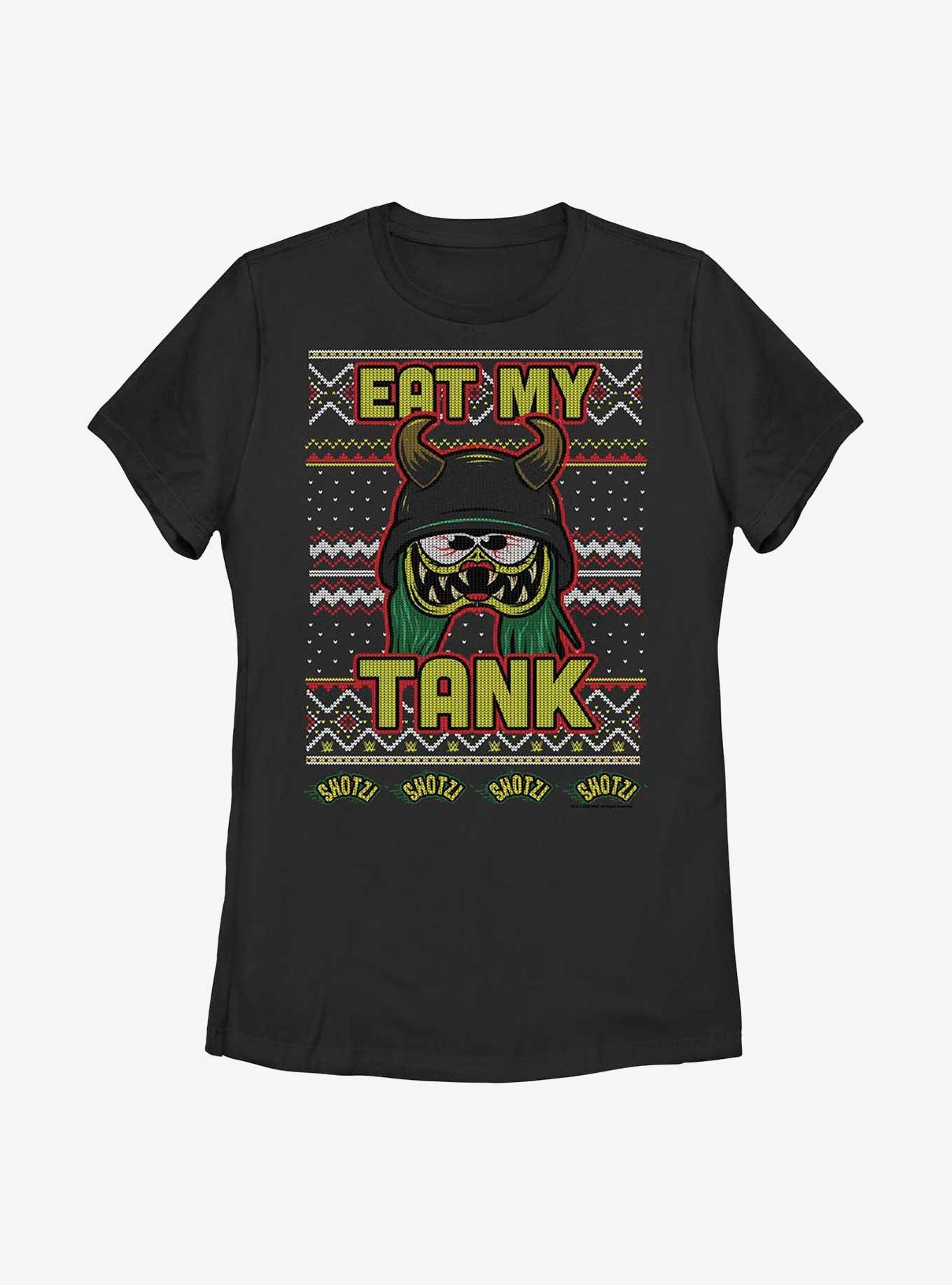 WWE Shotzi Blackheart Eat My Tank Ugly Christmas Womens T-Shirt, BLACK, hi-res