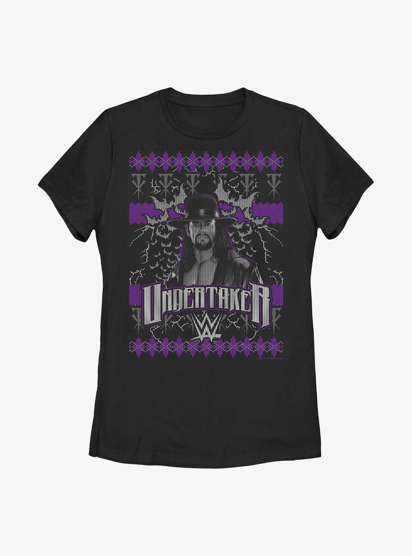 WWE The Undertaker Ugly Christmas Womens T-Shirt, BLACK, hi-res