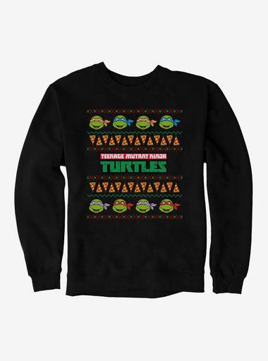 Women's Teenage Mutant Ninja Turtles Ugly Christmas Sweater Graphic Tee  Black Small