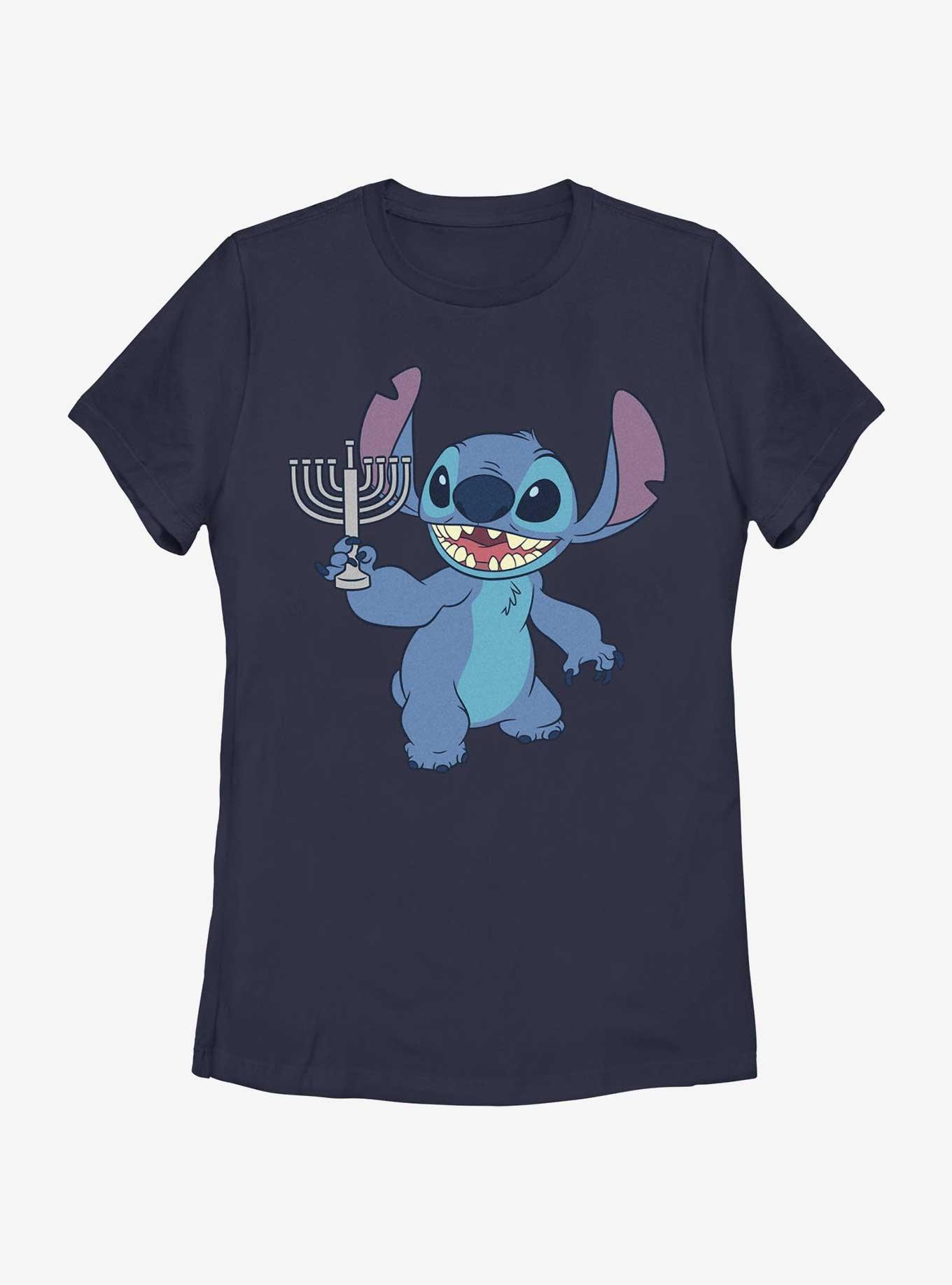 Disney Lilo & Stitch Hanukkah Menorah Womens T-Shirt, , hi-res