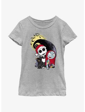 Plus Size Disney The Nightmare Before Christmas Santa Jack and Sally Youth Girls T-Shirt, , hi-res