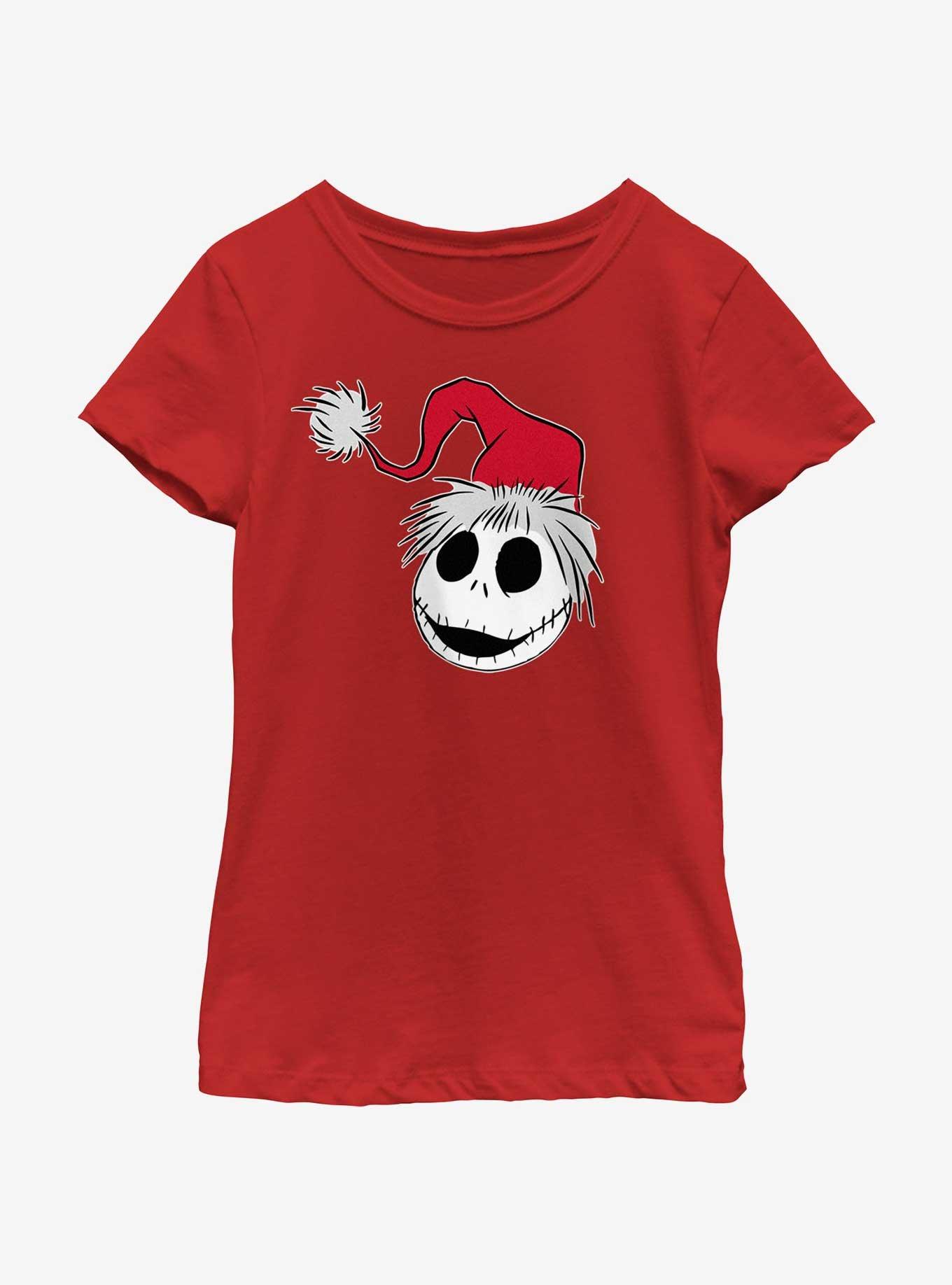 Disney The Nightmare Before Christmas Santa Hat Jack Youth Girls T-Shirt, , hi-res