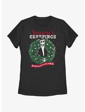 Disney The Nightmare Before Christmas Santa Jack Season's Creepings Wreath Womens T-Shirt, , hi-res