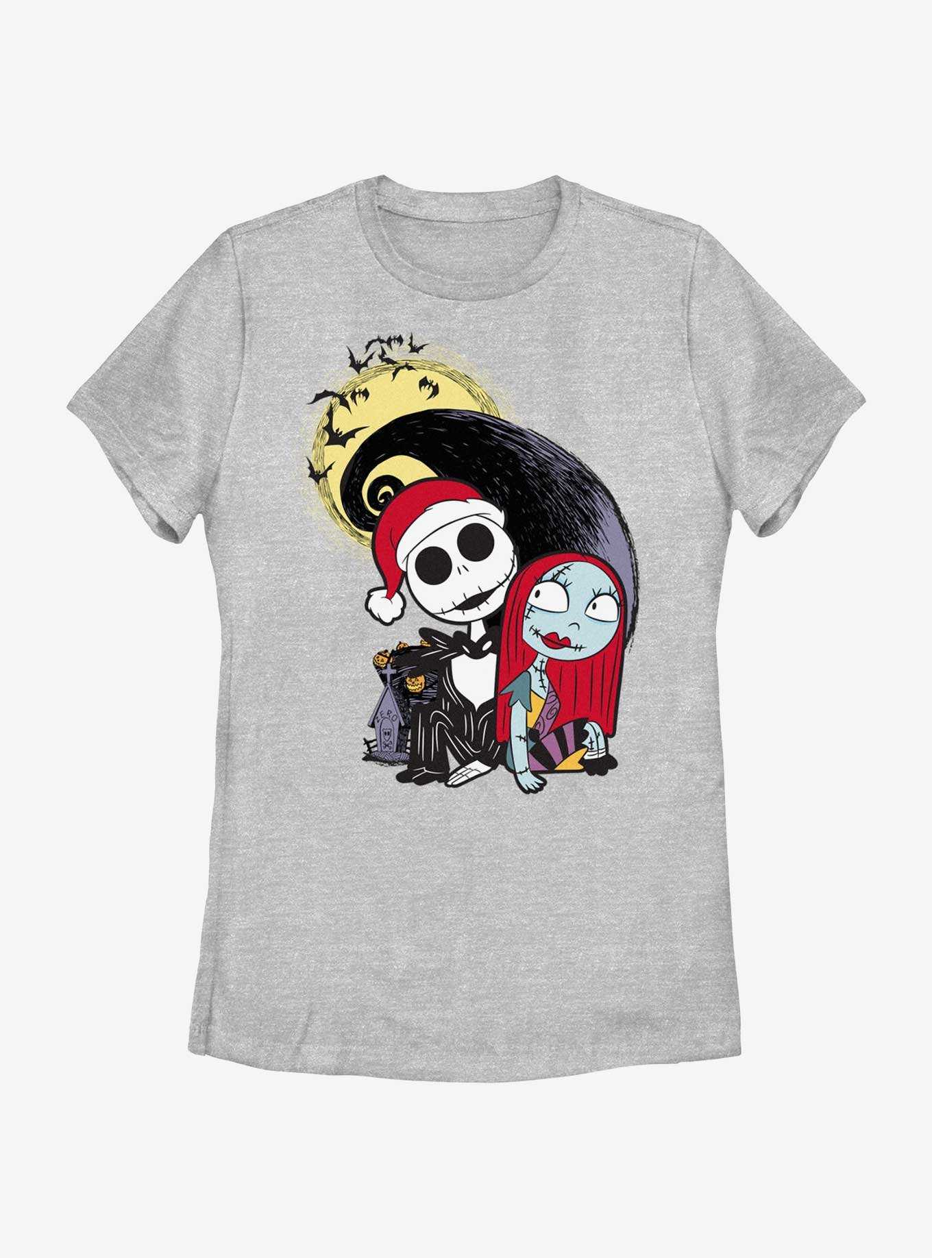 Disney The Nightmare Before Christmas Santa Jack and Sally Womens T-Shirt, , hi-res