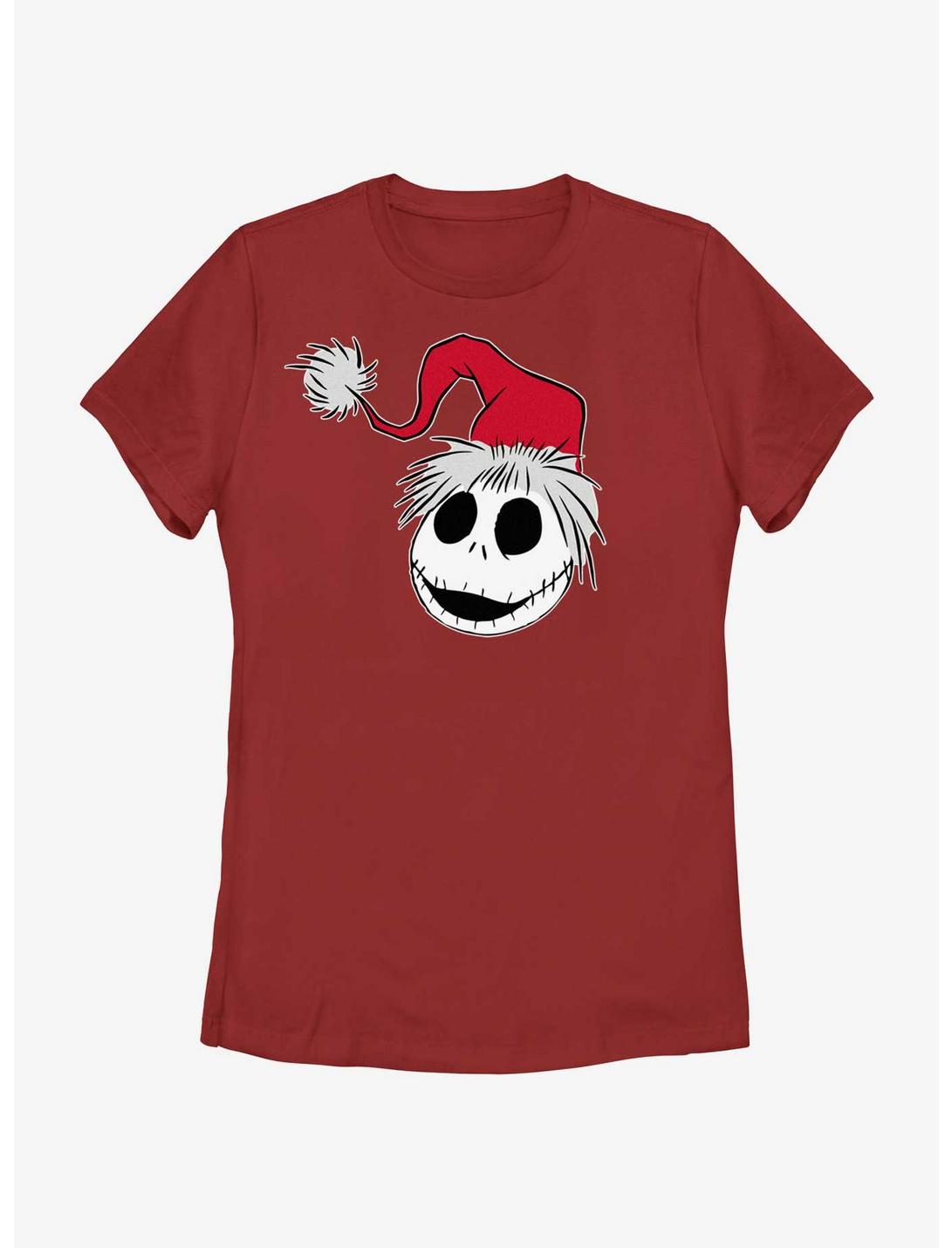 Disney The Nightmare Before Christmas Santa Hat Jack Womens T-Shirt, RED, hi-res