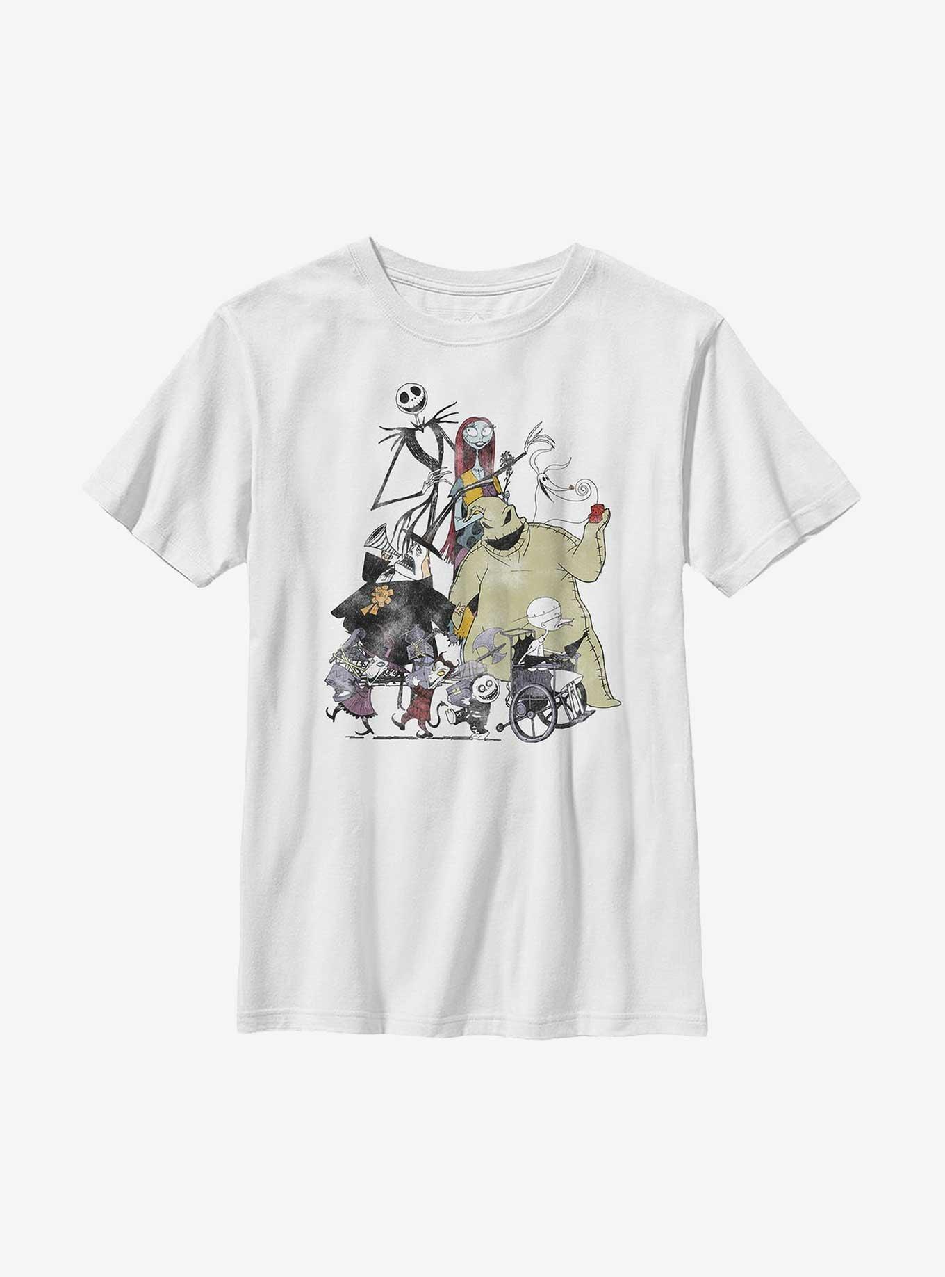 Disney The Nightmare Before Christmas Halloween Town Members Youth T-Shirt, WHITE, hi-res