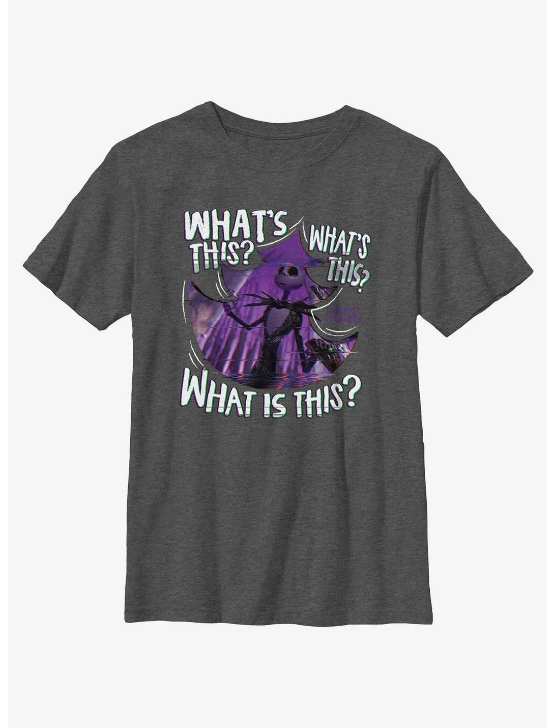 Disney The Nightmare Before Christmas Jack Skellington What's This? Youth T-Shirt, CHAR HTR, hi-res