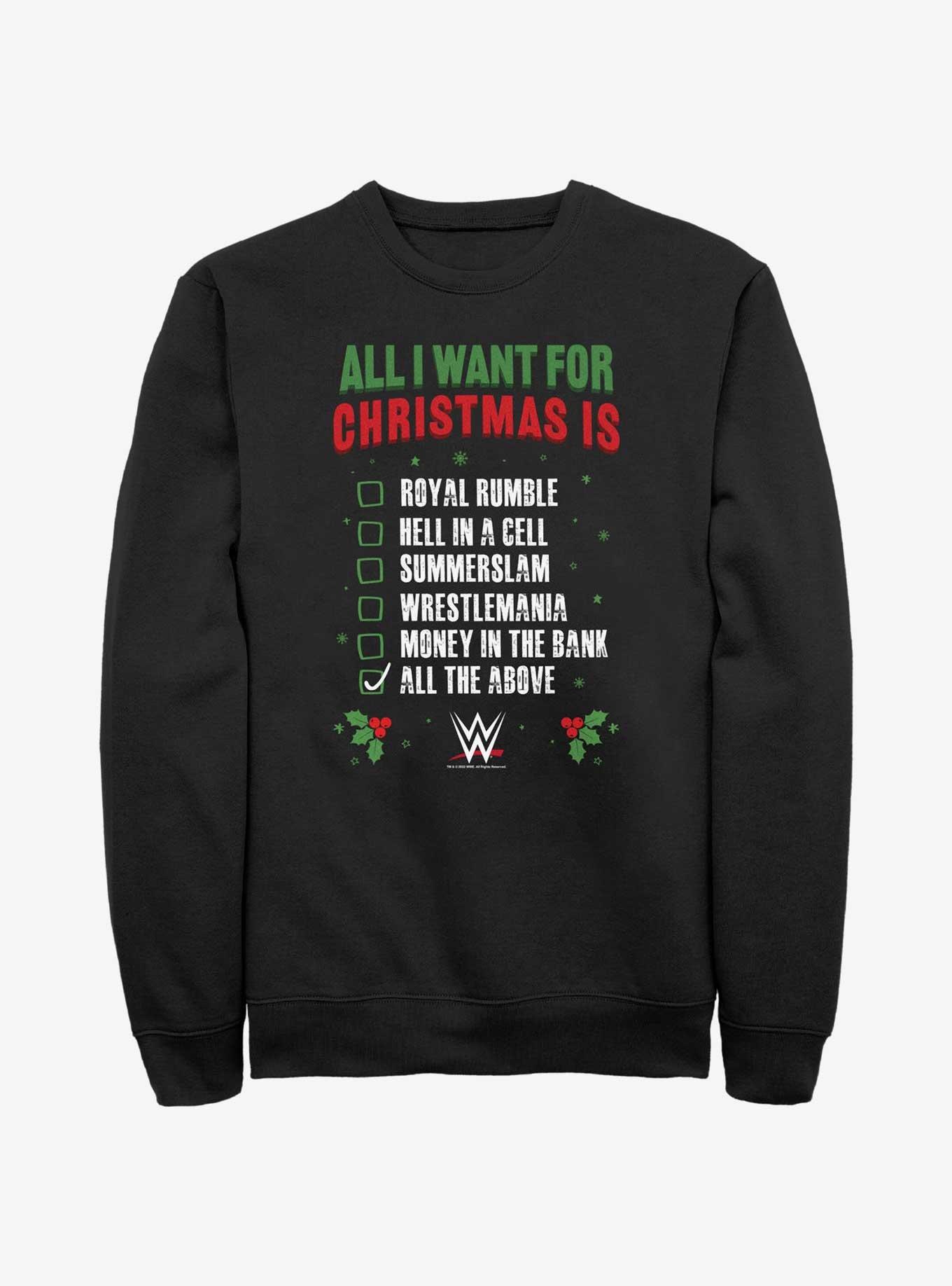 WWE All I Want For Christmas Wish List Sweatshirt, , hi-res