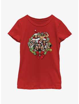 WWE Holiday Legends Wreath Youth Girls T-Shirt, , hi-res