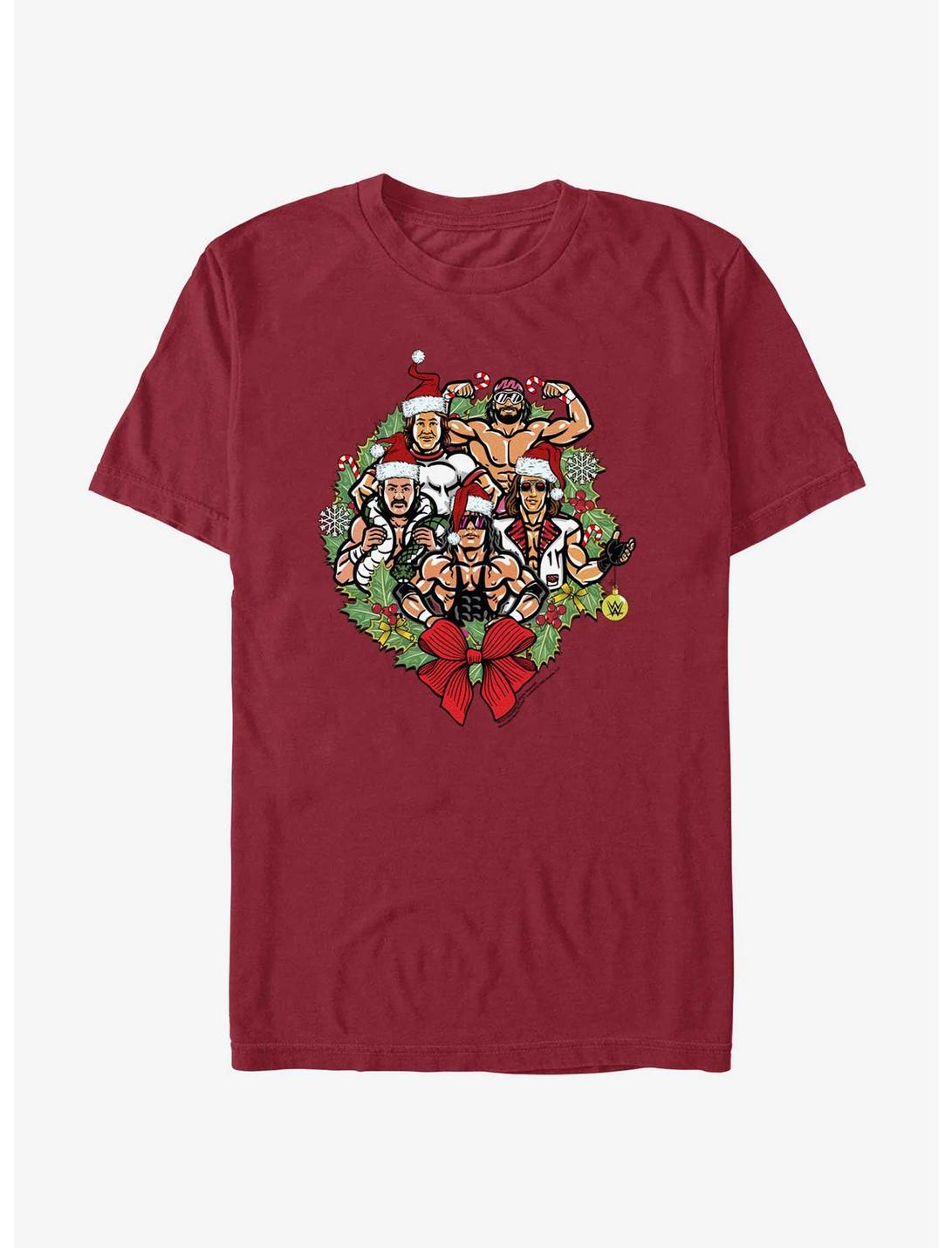 WWE Holiday Legends Wreath T-Shirt, CARDINAL, hi-res